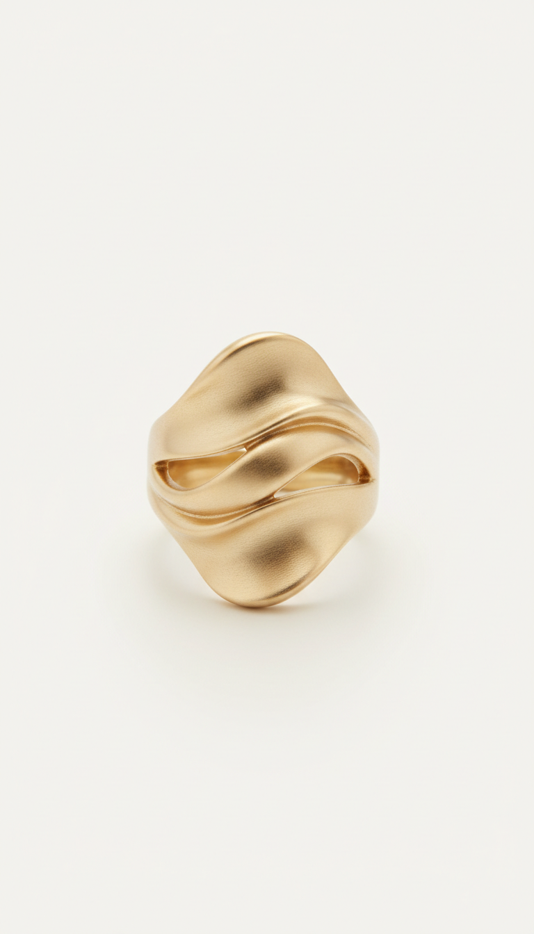 Satin Gold Sculptural Ring